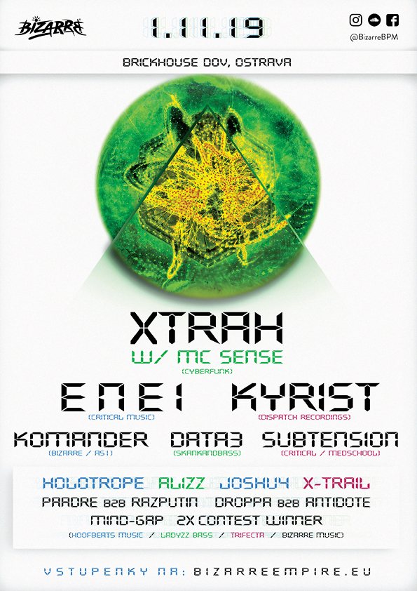 Plakát Xtrah w/ MC Sense, Brickhouse DOV, 2019